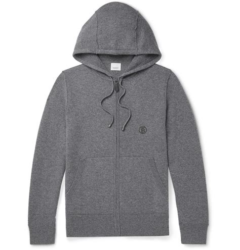 burberry archive logo embroidered hoodie|grey Burberry zip up hoodie.